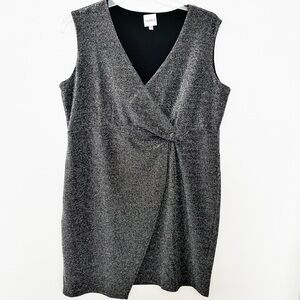 Metallic Silver on Black wrap Dress XL (That ALDI dress!)